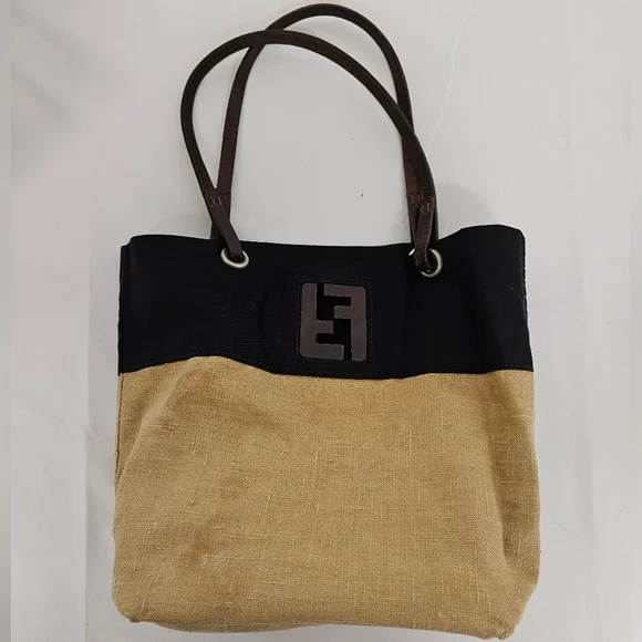 Fendi Vintage Zucca Tote Bag In Black Nylon And Leather Monogram - Picture 14 of 16